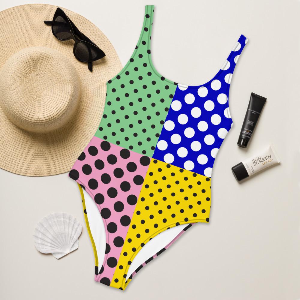 65 MCMLXV Women's Polka Dot Mix Print One - Piece Swimsuit - 65mcmlxv