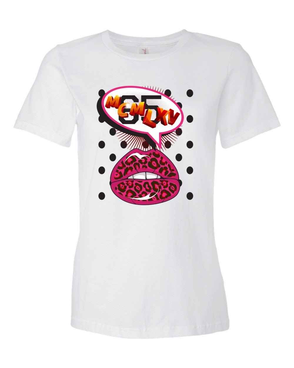 65 MCMLXV Women's Pop Art Lips Graphic T-Shirt