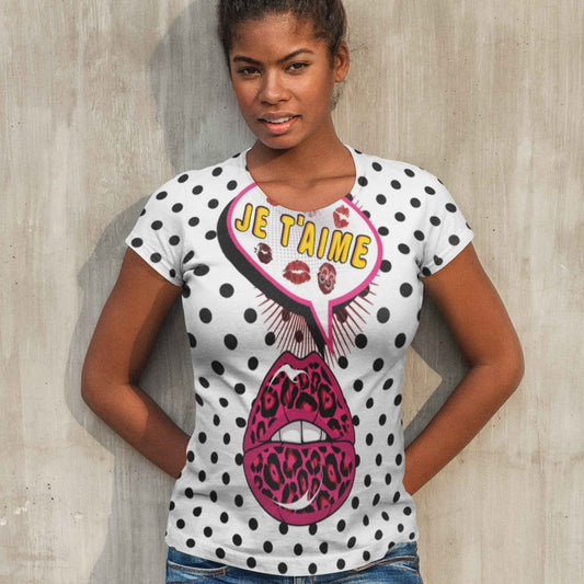65 MCMLXV Women's Pop Art Love Print T-Shirt