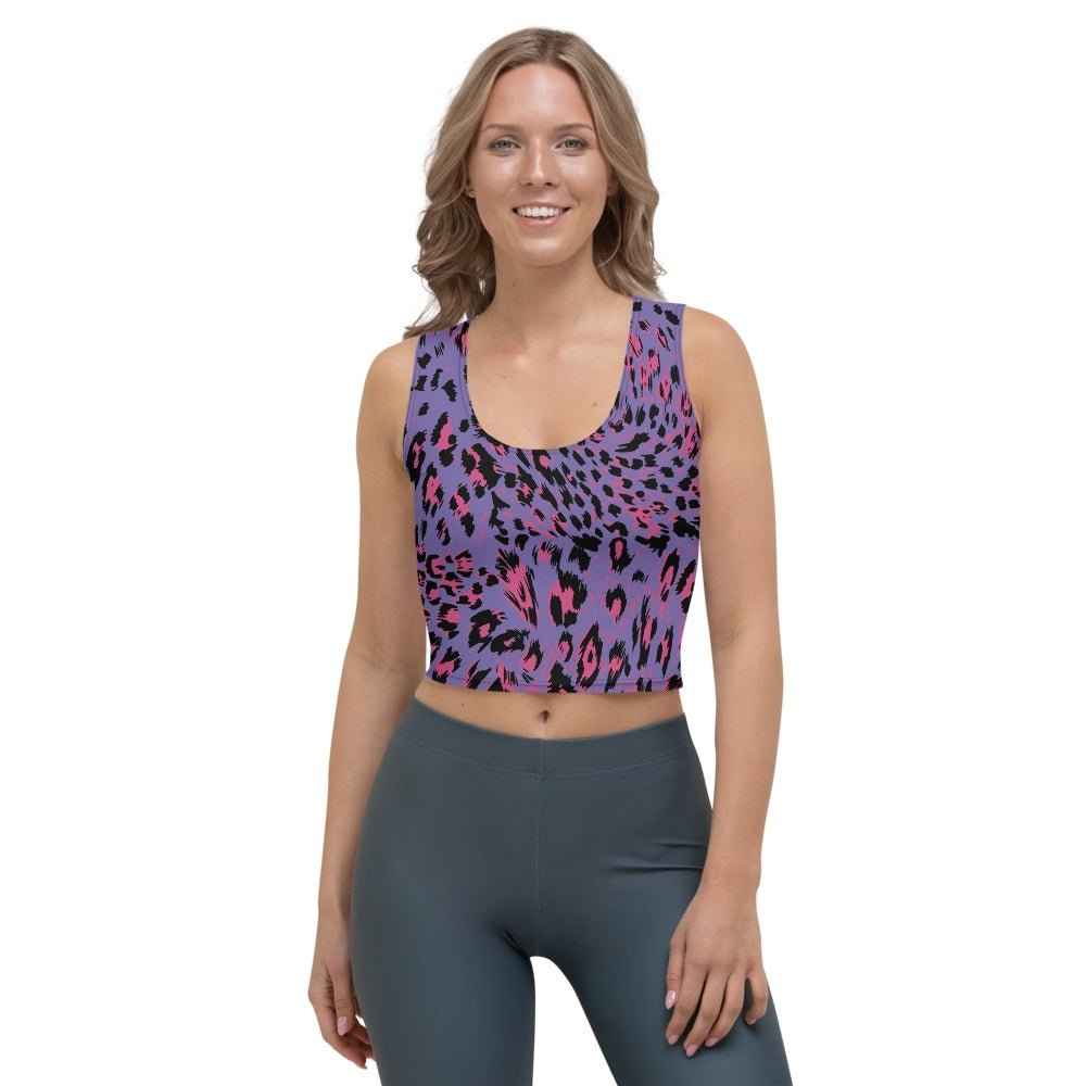 65 MCMLXV Women's Purple Leopard Print Crop Top