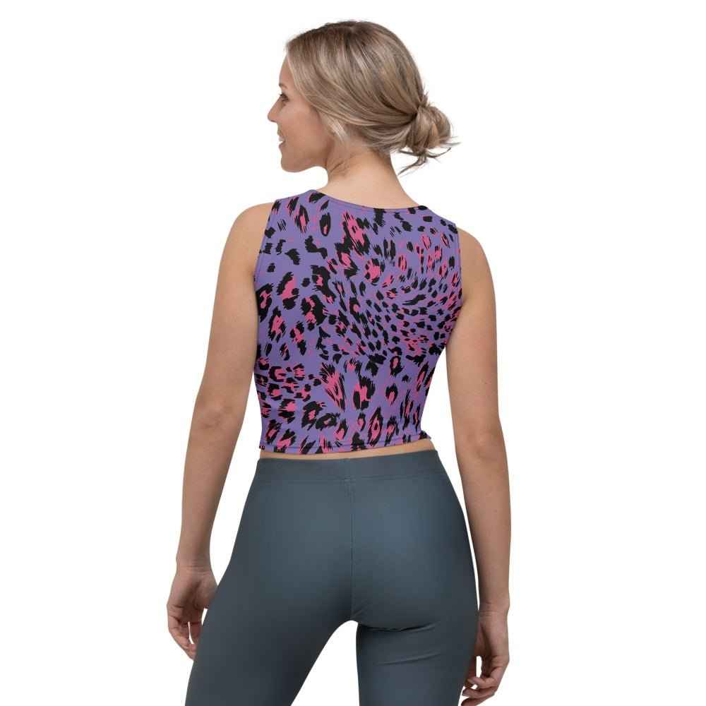 65 MCMLXV Women's Purple Leopard Print Crop Top