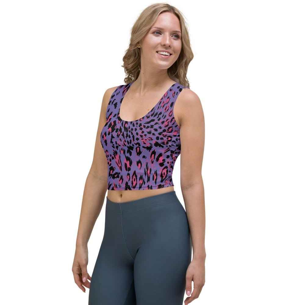 65 MCMLXV Women's Purple Leopard Print Crop Top
