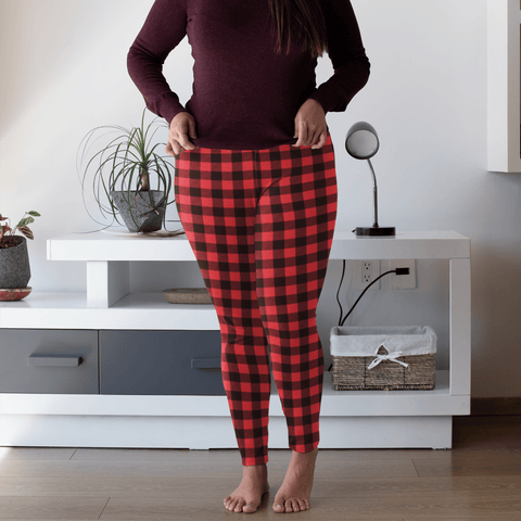 65 MCMLXV Women's Red Buffalo Plaid Print Leggings - 65mcmlxv