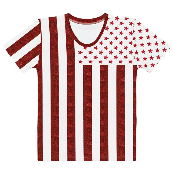 65 MCMLXV Women's Red & White American Flag Print T-Shirt - 65mcmlxv