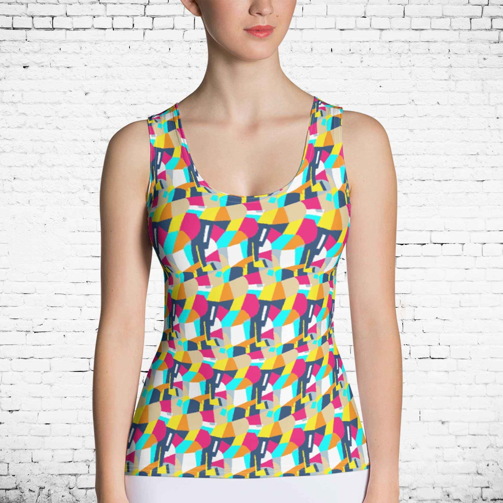 65 MCMLXV Women's Retro Color-Block Print Tank Top