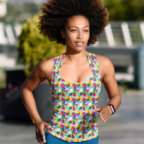 65 MCMLXV Women's Retro Color - Block Print Tank Top - 65mcmlxv