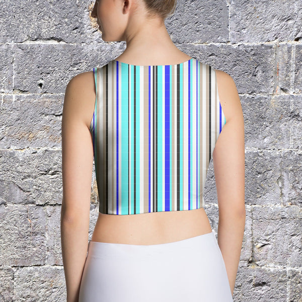 65 MCMLXV Women's Vertical Stripe Print Crop Top - 65mcmlxv
