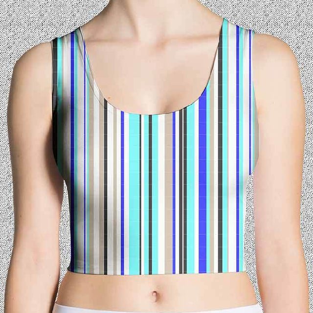 65 MCMLXV Women's Vertical Stripe Print Crop Top - 65mcmlxv