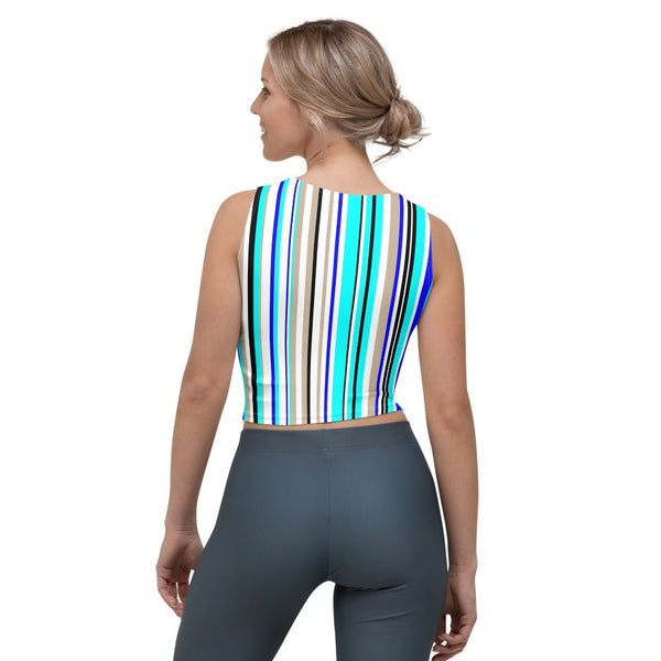 65 MCMLXV Women's Vertical Stripe Print Crop Top - 65mcmlxv