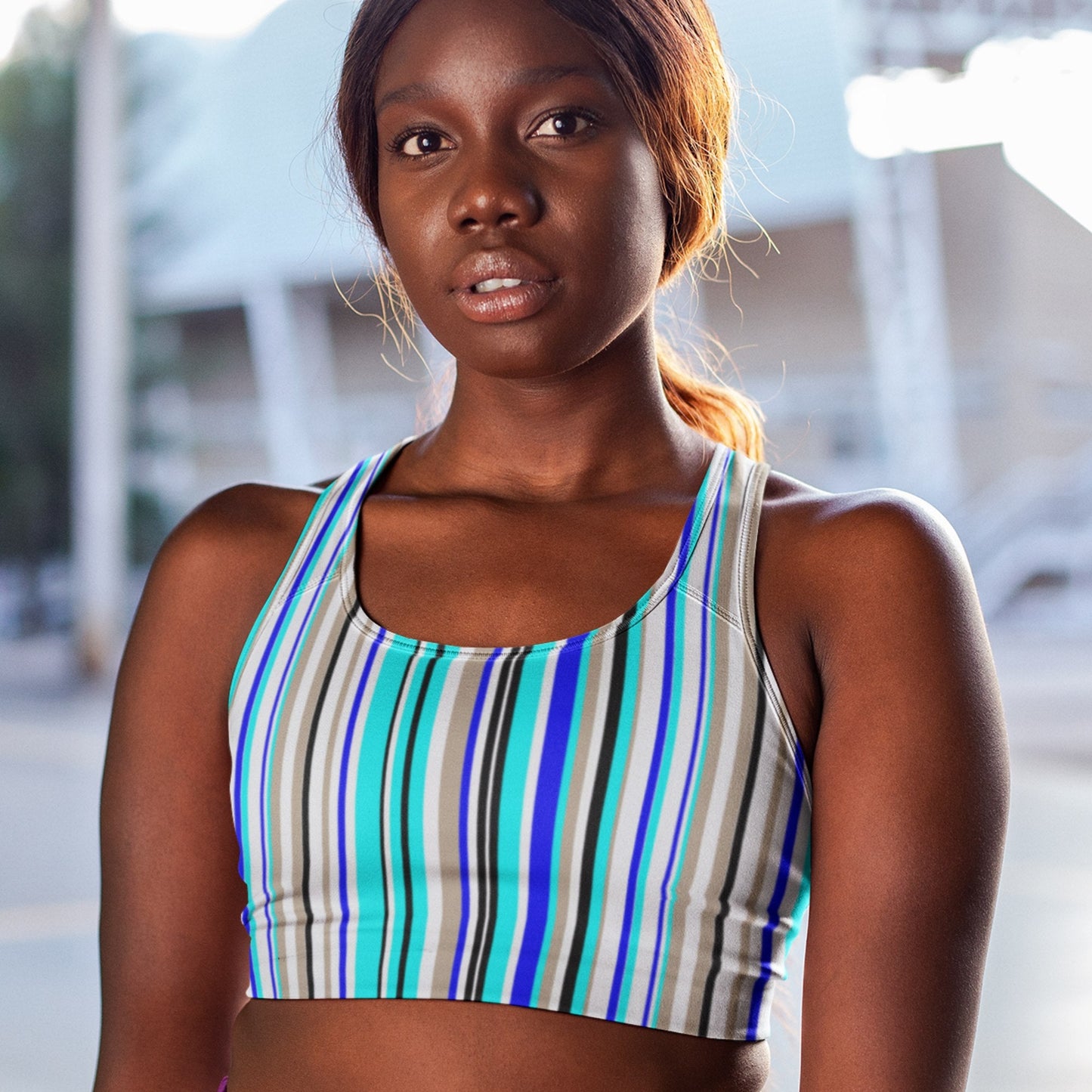 65 MCMLXV Women's Vertical Stripe Print Crop Top - 65mcmlxv