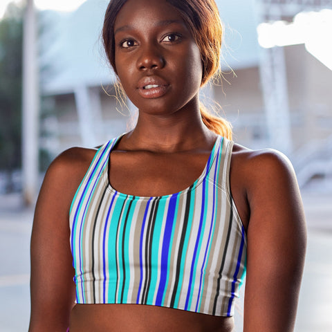 65 MCMLXV Women's Vertical Stripe Print Crop Top - 65mcmlxv