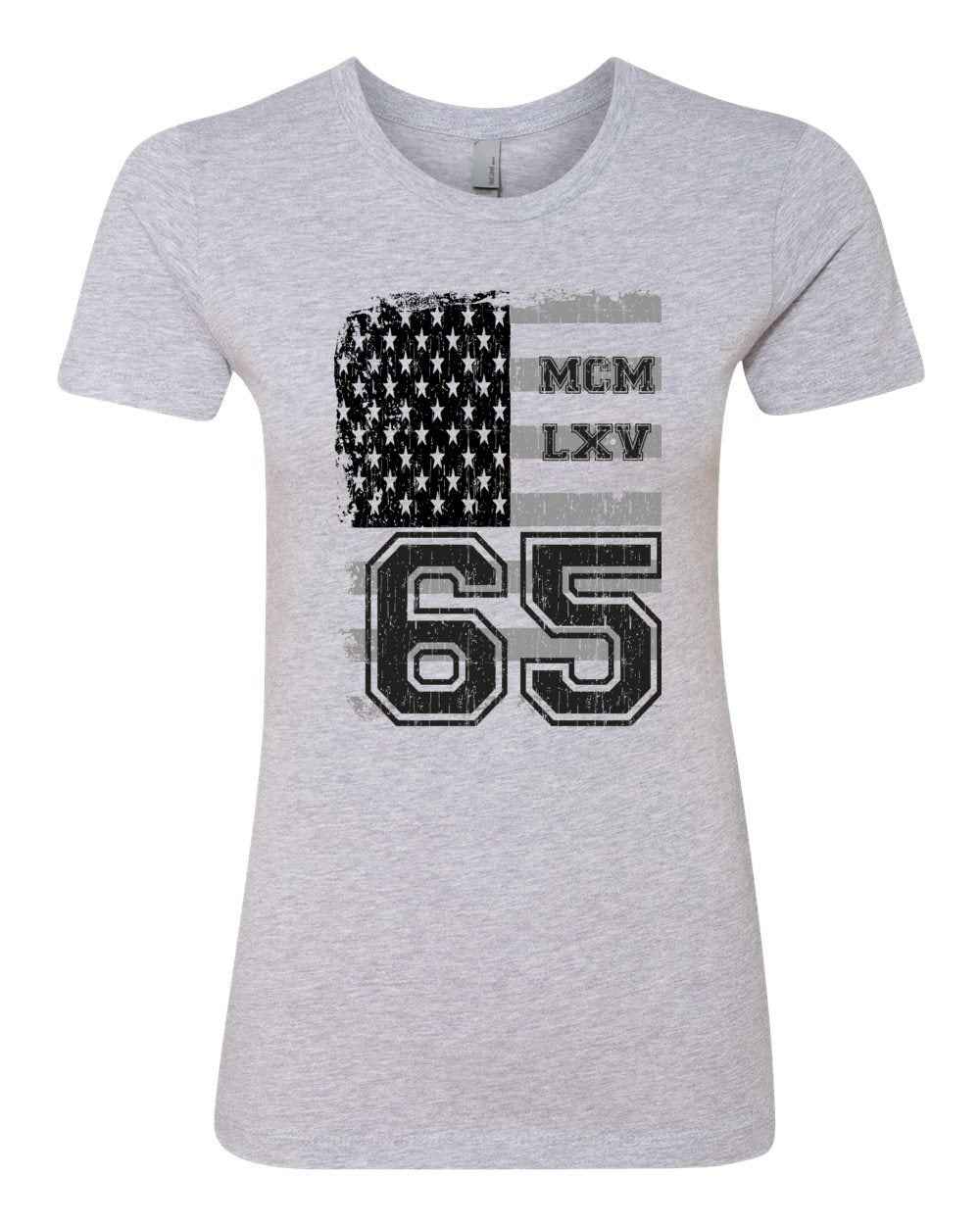 65 MCMLXV Women's Vintage USA Flag Americana Graphic T-Shirt