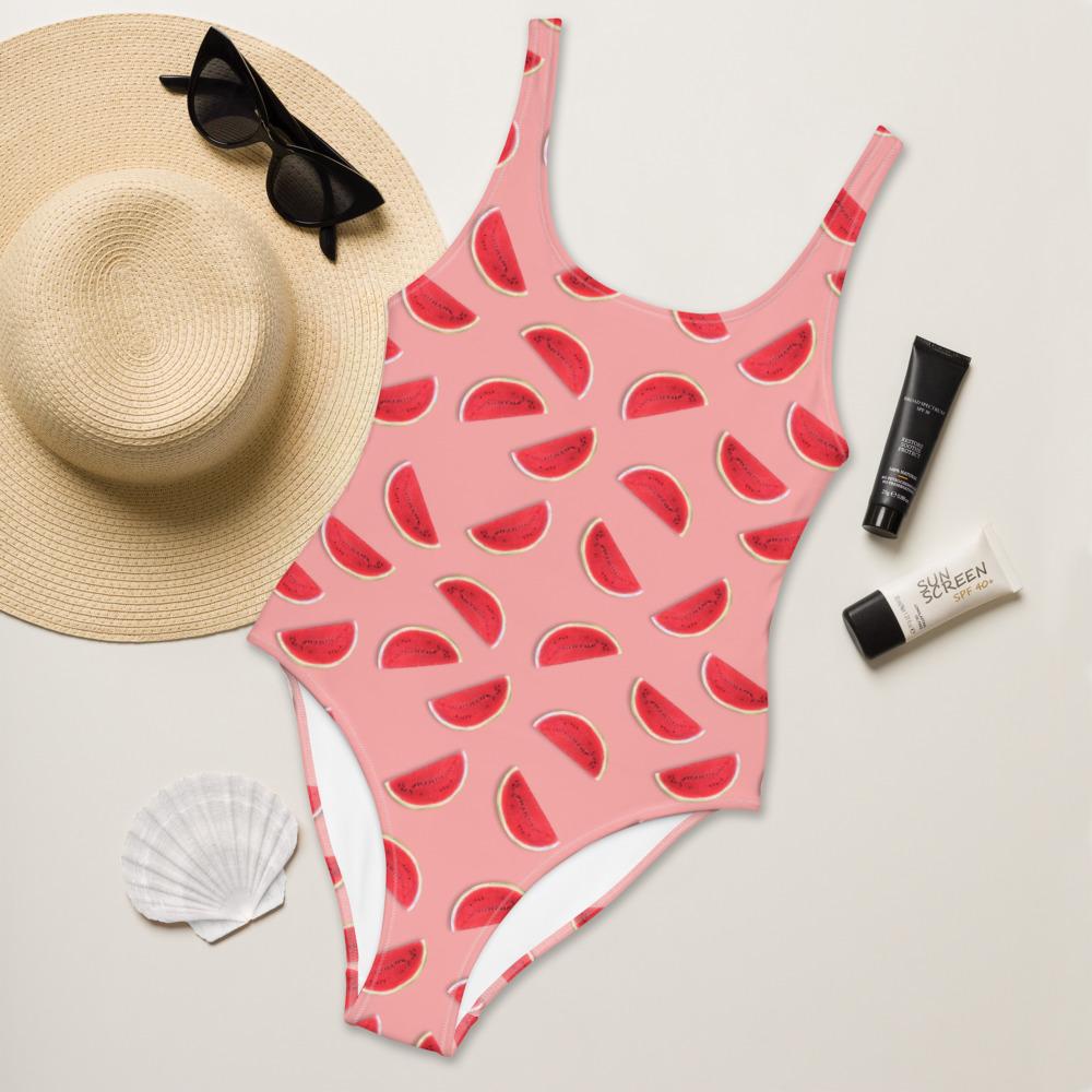 65 MCMLXV Women's Watermelon Toss Print 1 Piece Swimsuit - 65mcmlxv