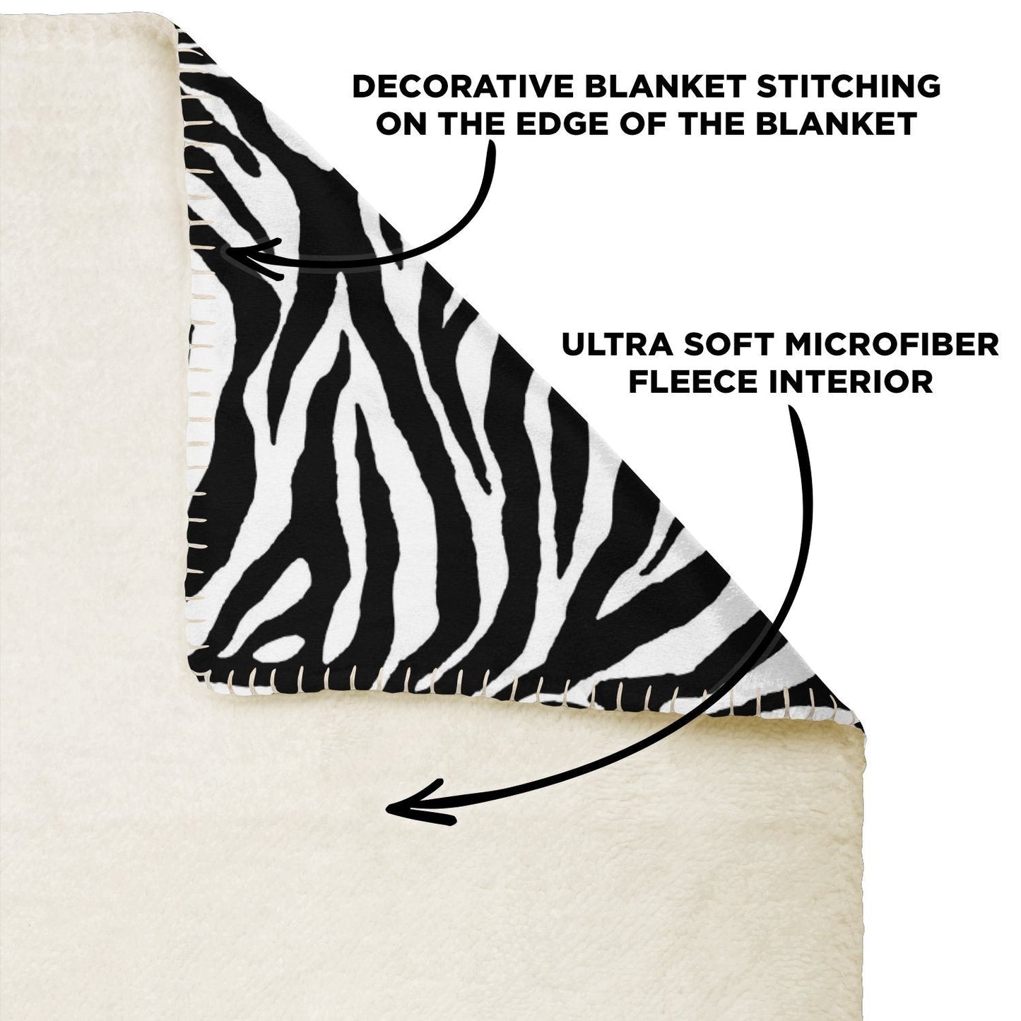 65 MCMLXV Zebra Print Microfleece Blanket - 65mcmlxv