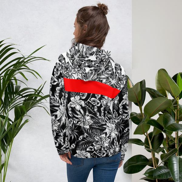 65 MCMLXV Unisex Positive/Negative Tropical Floral Print Fleece Hoodie