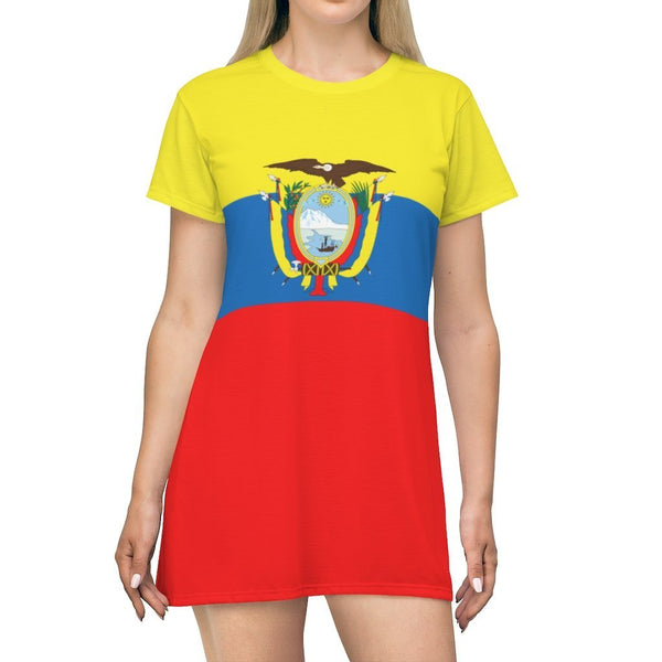 All Over Prints - 65 MCMLXV Women's Ecuador Flag Print T-Shirt Dress