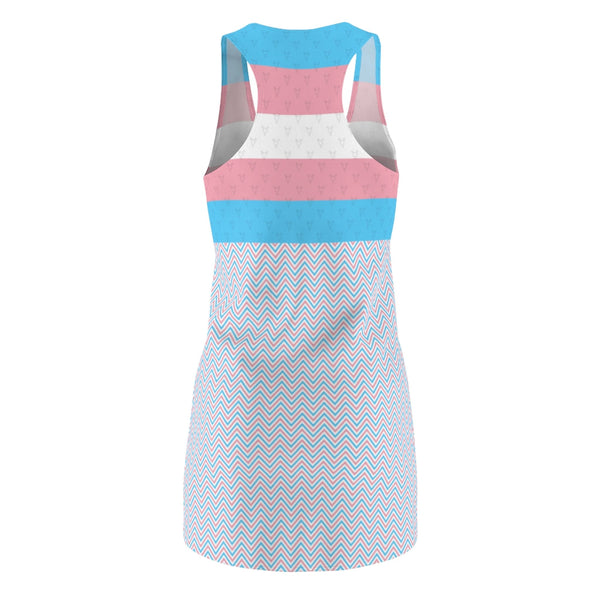 All Over Prints - 65 MCMLXV Women's LGBT Transgender Pride Flag Print Racerback Dress