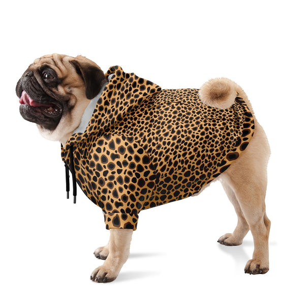 65 MCMLXV Cheetah Print Dog Zip Hoodie-Athletic Dog Zip-Up Hoodie - AOP-65mcmlxv