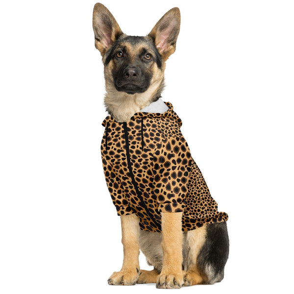 65 MCMLXV Cheetah Print Dog Zip Hoodie-Athletic Dog Zip-Up Hoodie - AOP-65mcmlxv