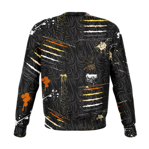Athletic Sweatshirt - AOP - 65 MCMLXV Men's LGBT Bear Pride Flag Scratches And Splatter Fur Print Sweatshirt