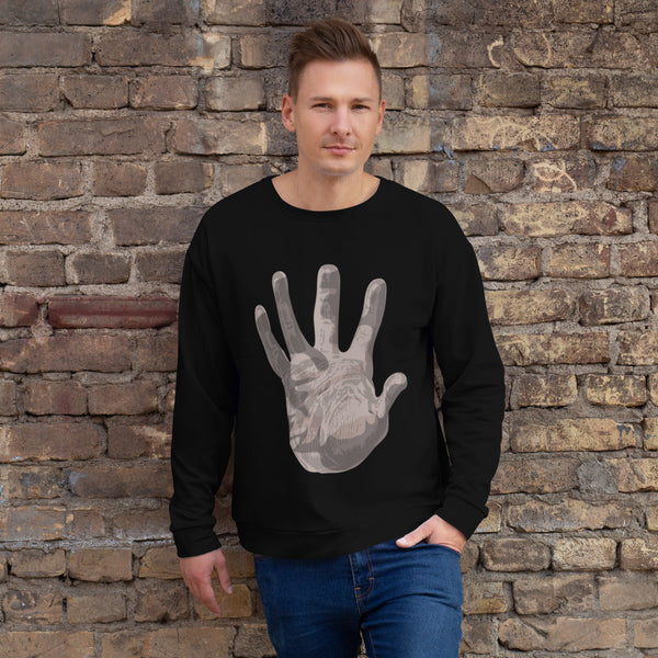 Athletic Sweatshirt - AOP - 65 MCMLXV Unisex Black Giant Open Hand Print Sweatshirt