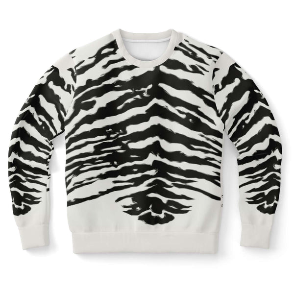 Athletic Sweatshirt - AOP - 65 MCMLXV Unisex Cream Zebra Animal Print Sweatshirt