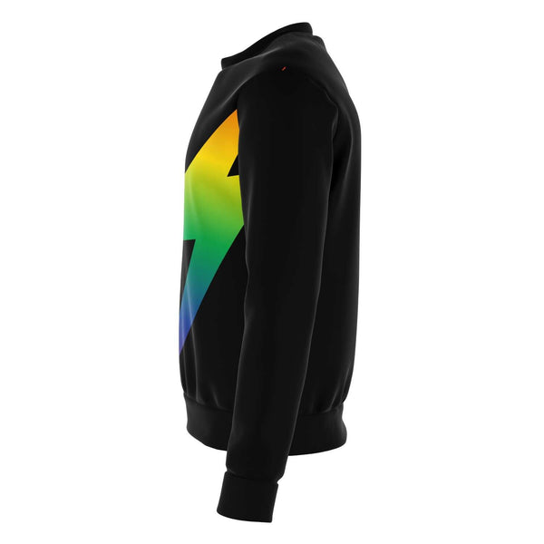 Athletic Sweatshirt - AOP - 65 MCMLXV Unisex LGBT Rainbow Thunderbolt Print Sweatshirt
