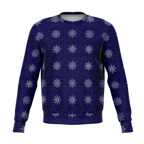 65 MCMLXV Unisex Navy Christmas Snowflakes Print Sweatshirt-Athletic Sweatshirt - AOP-65mcmlxv