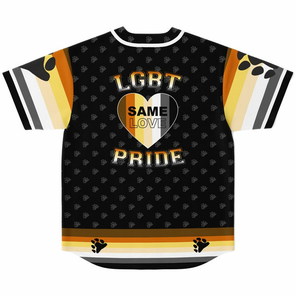 Baseball Jersey - AOP - 65 MCMLXV Men's LGBT Bear Pride Flag Print Baseball Jersey
