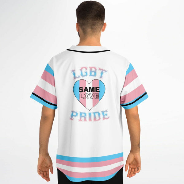 Baseball Jersey - AOP - 65 MCMLXV Unisex LGBT Transgender Pride Flag Print Baseball Jersey