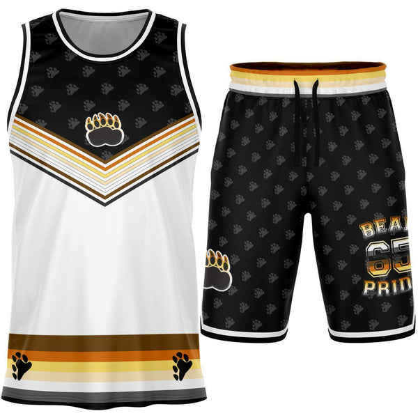 Basketball Set Rib - AOP - 65 MCMLXV Men's LGBT Bear Pride Basketball Jersey Top And Short Set