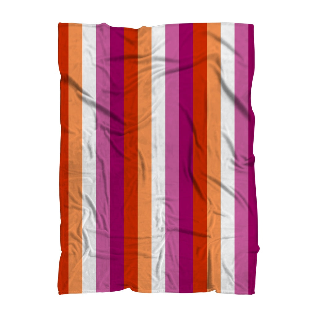 Blanket - 65 MCMLXV LGBT Lesbian Pride Sunset Flag Print Throw Blanket