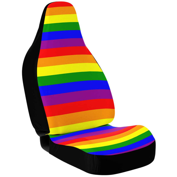 Car Seat Cover - AOP - 65 MCMLXV LGBT Gay Pride Rainbow Flag Print Car Seat Cover
