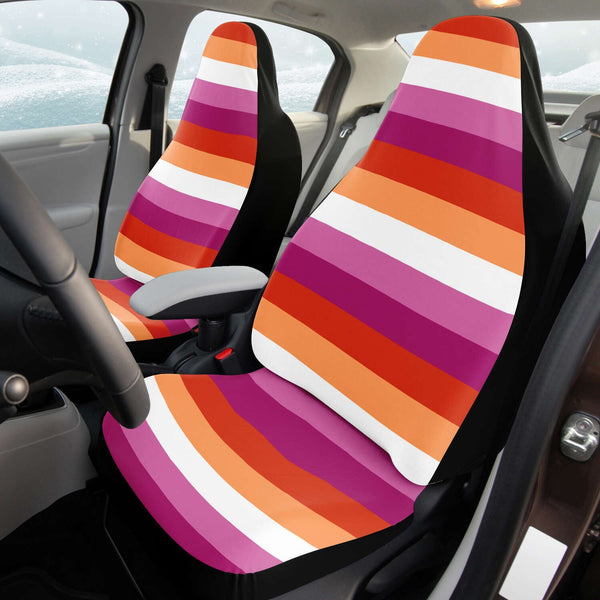Car Seat Cover - AOP - 65 MCMLXV LGBT Lesbian Pride Sunset Flag Print Car Seat Cover