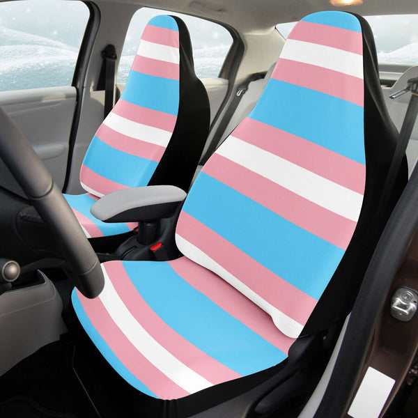Car Seat Cover - AOP - 65 MCMLXV LGBT Transgender Pride Flag Print Car Seat Cover