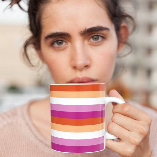 Coffee Mug - 65 MCMLXV LGBT Lesbian Pride Sunset Flag 11oz Mug