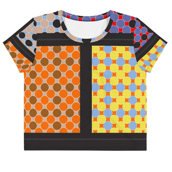 65 MCMLXV Women's Multi-Color Polka Dot Print Crop T-Shirt-Crop T-Shirt-65mcmlxv