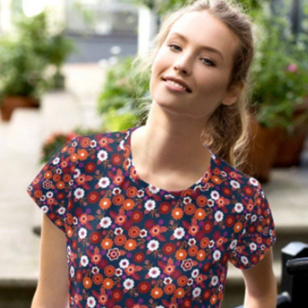 65 MCMLXV Women's Ditsy Floral Print Crop T-Shirt-Crop T-Shirt-65mcmlxv