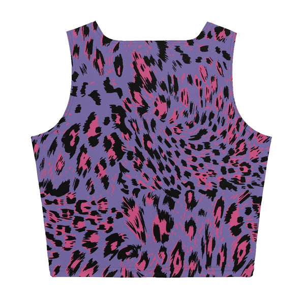 65 MCMLXV Women's Purple Leopard Print Crop Top-Crop Top-65mcmlxv