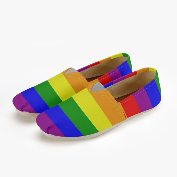 65 MCMLXV Unisex LGBT Gay Pride Rainbow Flag Print Canvas Shoes