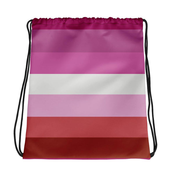 Drawstring Bag - 65 MCMLXV LGBT Lesbian Pride Flag Print Drawstring Bag