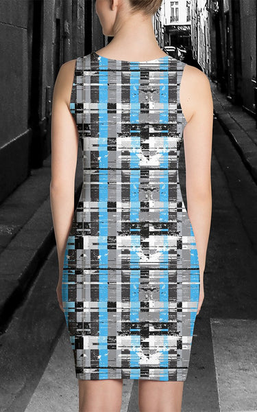 65 MCMLXV Women's Fractured Stripe Print Dress-Dress-65mcmlxv