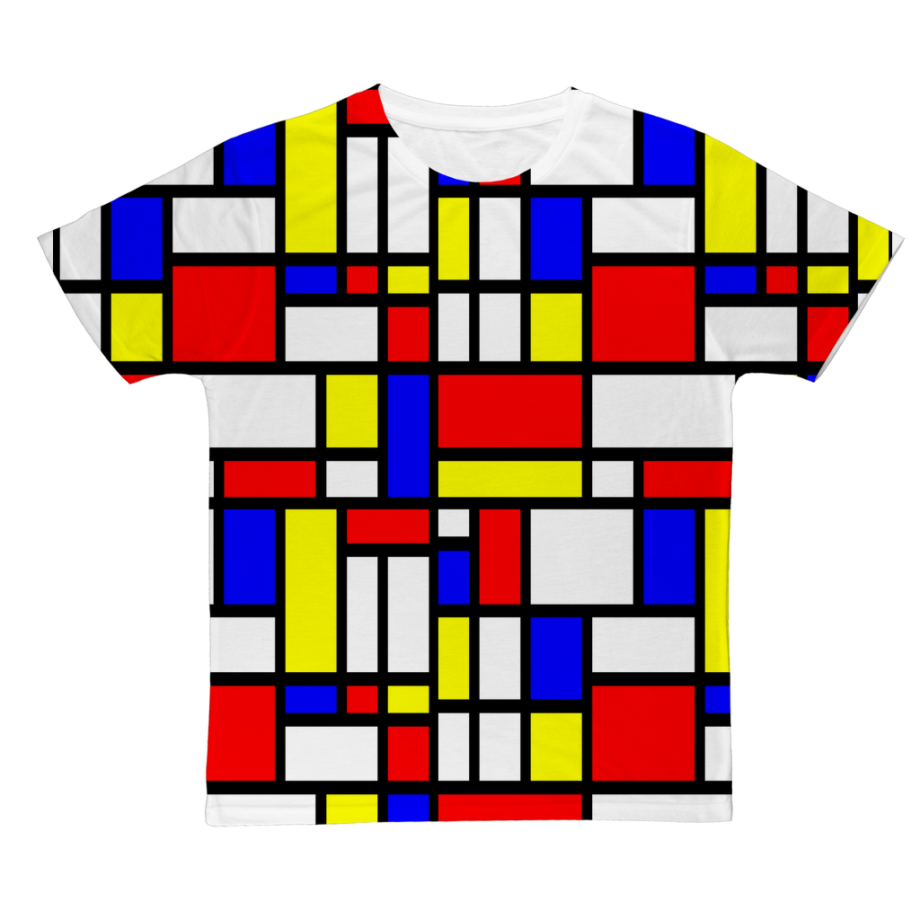 65 MCMLXV Unisex Mondrian Color Block Pattern Print T-Shirt