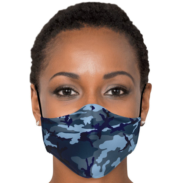 65 MCMLXV Unisex Blue Camouflage Print Face Mask-Fashion Face Mask - AOP-65mcmlxv