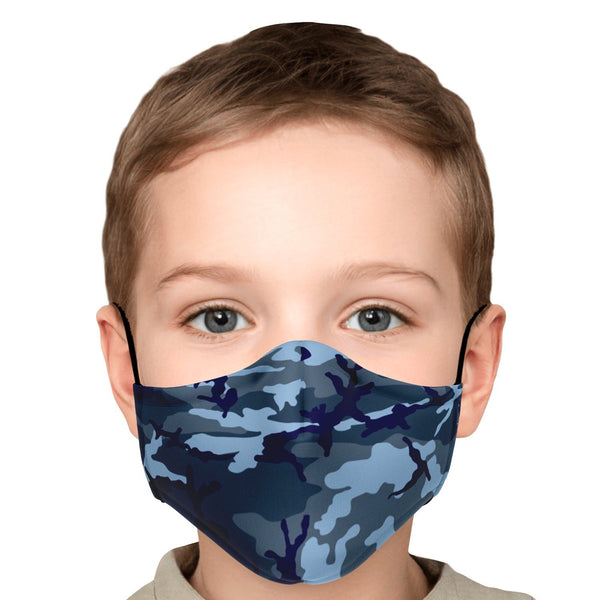 65 MCMLXV Unisex Blue Camouflage Print Face Mask-Fashion Face Mask - AOP-65mcmlxv