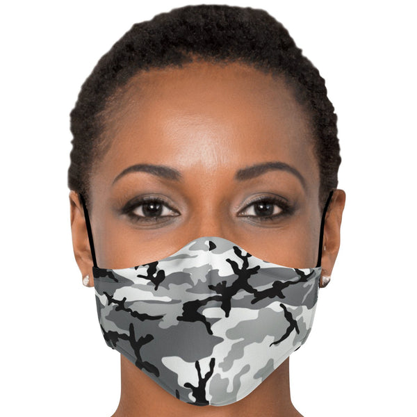 65 MCMLXV Unisex Grey Camouflage Print Face Mask-Fashion Face Mask - AOP-65mcmlxv