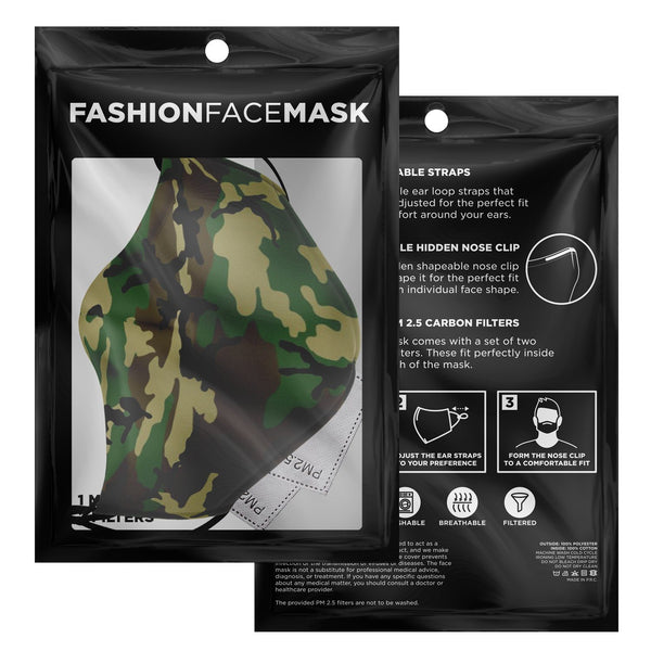 65 MCMLXV Unisex Military Camouflage Print Face Mask-Fashion Face Mask - AOP-65mcmlxv