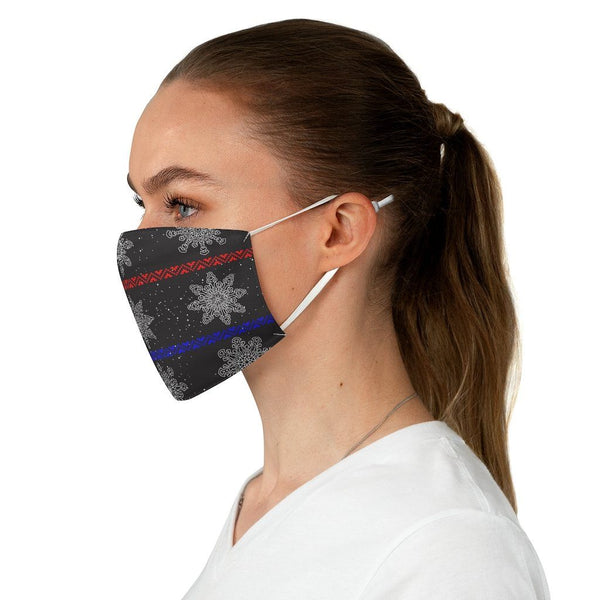 65 MCMLXV Unisex Black Christmas Snowflake Stripe Print Face Mask-Fashion Face Mask - AOP-65mcmlxv