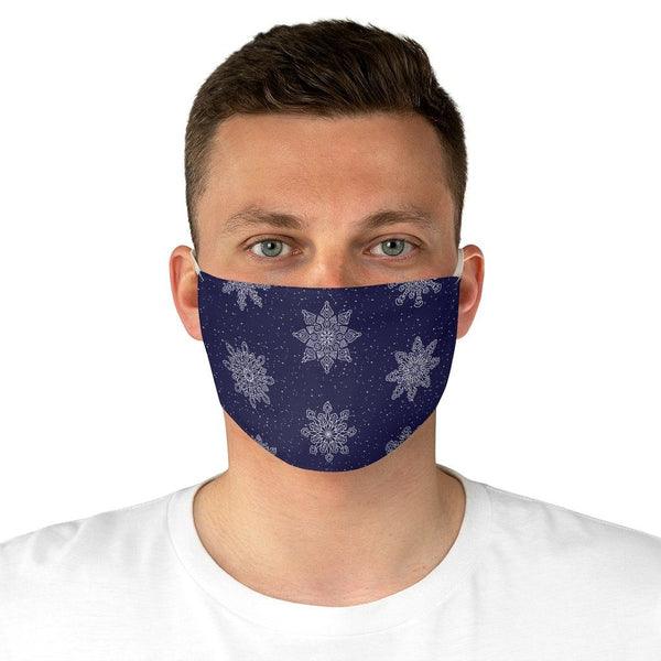 65 MCMLXV Unisex Navy Christmas Snowflakes Print Face Mask-Fashion Face Mask - AOP-65mcmlxv