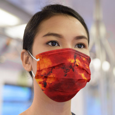 65 MCMLXV Unisex Red Space Nebula Print Face Mask-Fashion Face Mask - AOP-65mcmlxv